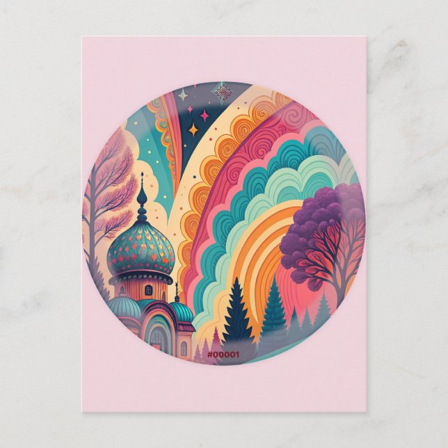 Custom Pink Fantasy Dome Postcard Postkarte (Vorderseite)