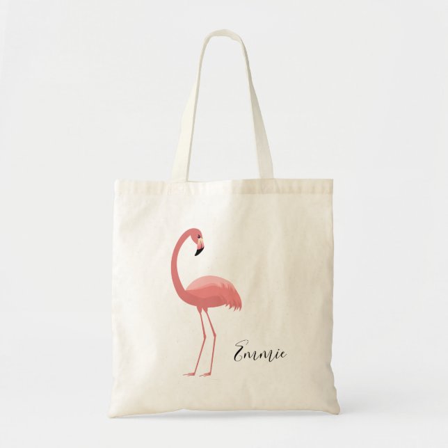 Custom Pink Flamingo Tragetasche (Vorne)
