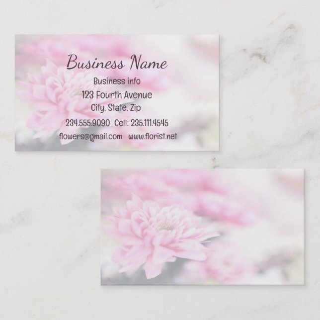 Custom Pink Florist Blume Floral Visitenkarte (Vorne/Hinten)