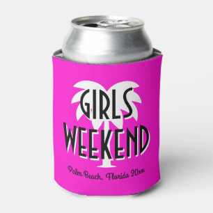 Custom pink Girl's Weekend Getränkehalter Dosenkühler