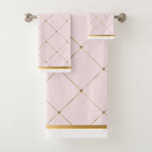 CUSTOM PINK GOLD ELEGANT BADEZIMMER TOWEL SET