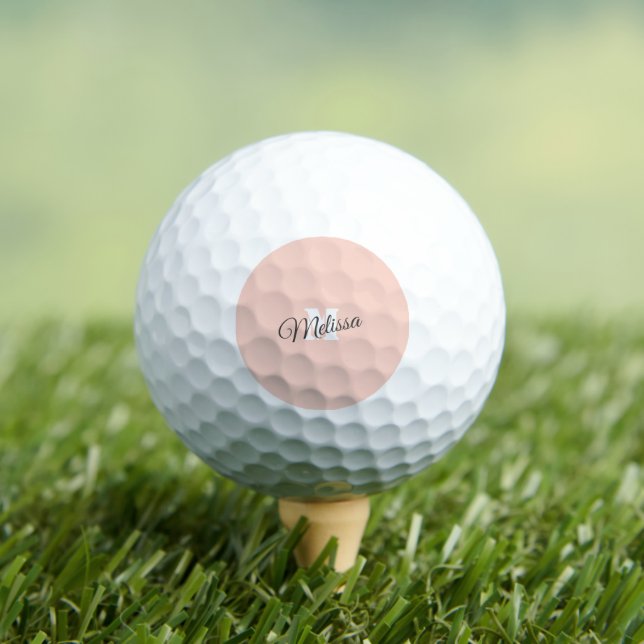 Custom Pink Golf Balls with Name - Retro Style Golfball (Insitu T-Shirt)