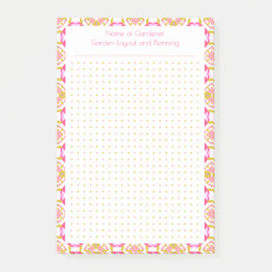 Custom Pink Green Dot Grid Garden Layoutplaner Post-it Klebezettel