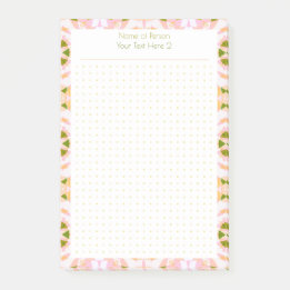 Custom Pink Green Dot Grid Student Geschenkplaner Post-it Klebezettel