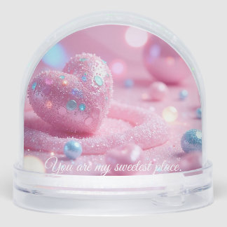 💖Custom Pink Heart Snow Globe –Romantic Gift Idea Schneekugeln