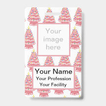 Custom Pink Keramik Xmas Trees Abzeichen