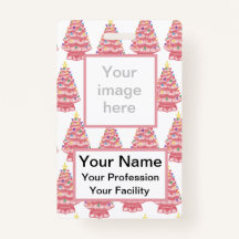 Custom Pink Keramik Xmas Trees Abzeichen