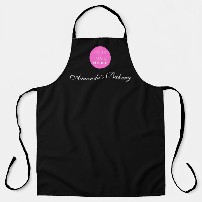 Custom Pink Logo Modern Koch Restaurant Bäckerei Schürze (Vorderseite)