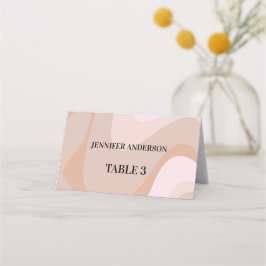 Custom Pink Pastel Retro Waves Wedding Platzkarten