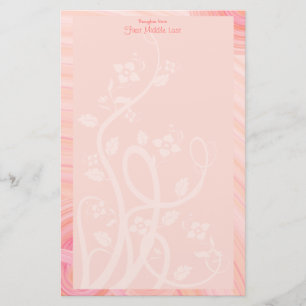 Custom Pink Peach Spirals Blumengestelle Briefpapier
