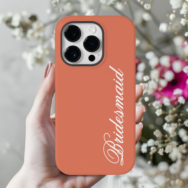 Custom Pink Phone Case für Frauen, Bridal Geschenk (bridesmaid phone case, bridesmaid proposal gift, coral pink phone case, warm coral case,)