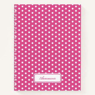 Custom Pink Polka Dot Spiral Notebook Notizbuch