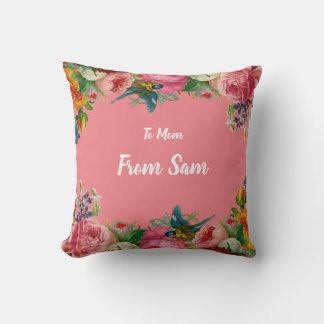 Custom Pink Rose Collection Throw Kissen