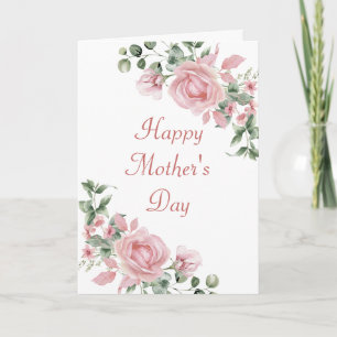 Custom Pink Rose Floral Mütter Tageskarte Karte