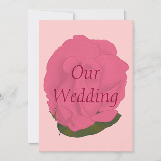Custom Pink Rose Wedding Einladungen (Vorderseite)