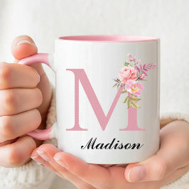 Custom Pink Roses Mug Birthday Gift for Her or Mom Tasse