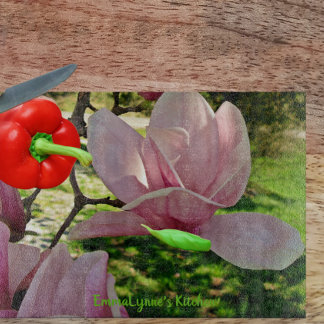 Custom Pink Saucer Magnolia Blossom Schneidebrett