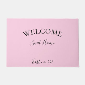 Custom Pink Schwarz Moderne Begrüßungstür Fußmatte