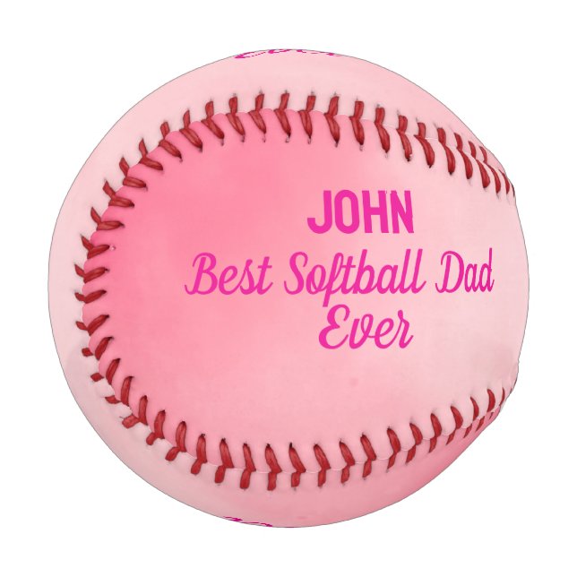 Custom Pink Softball Vater Baseball (Vorderseite Links)