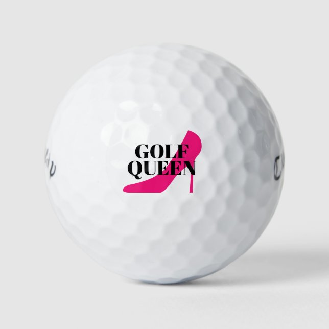 Custom pink stiletto golfende Königin Callaway Golfball (Vorderseite)