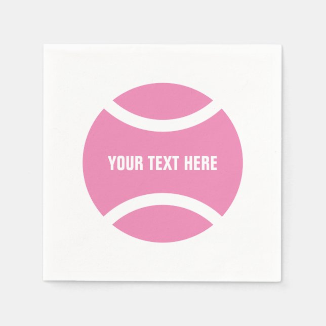 Custom pink Tennisball Birthday Party Servietten (Vorderseite)