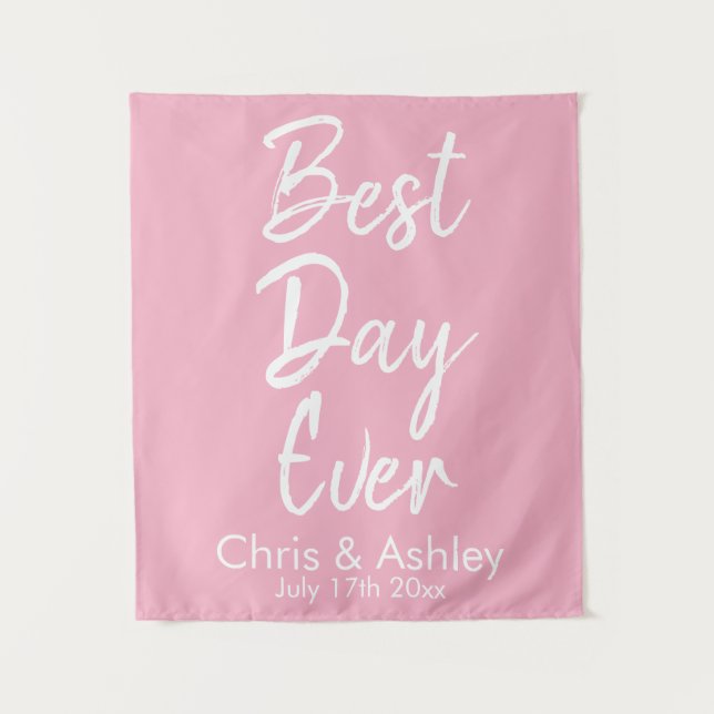 Custom Pink Weddrop Best Day Pro Prop Wandteppich (Vorderseite)