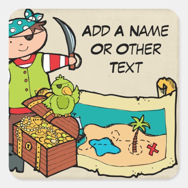 Custom Pirate Buried Treaspiates Stickers (Vorderseite)