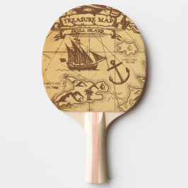 Custom Pirate Map Landpunktfamilie Tischtennis Schläger