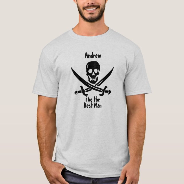 Custom Pirate Wedding Party Shirt (Vorderseite)