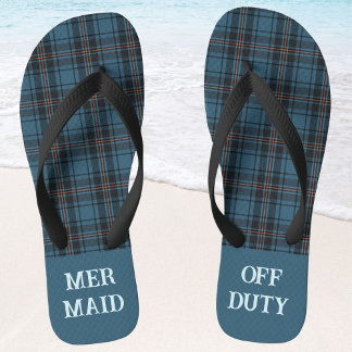 Custom Plaid Funny Beach Retirement Geschenke für  Flip Flops