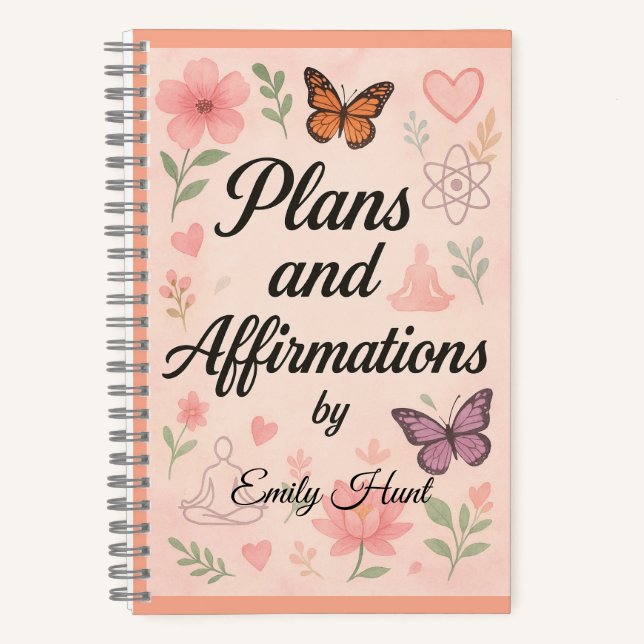 Custom Plans & Affirmations Notebook Gift Notizbuch (Vorderseite)