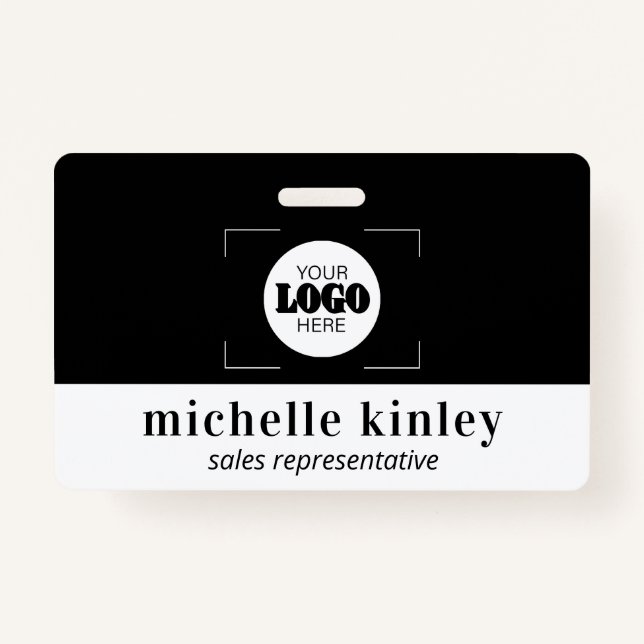 Custom plastic name badge logo QR code ID badge Ausweis (Vorderseite)