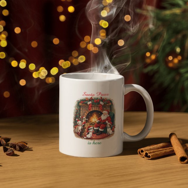 Custom Playful Santa & Pets Weihnachten Tasse (Von Creator hochgeladen)