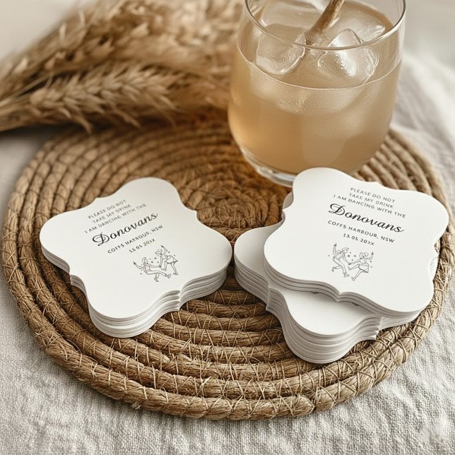 Custom Please Do Not Take My Drink Wedding  Untersetzer (Custom Please Do Not Take My Drink Wedding Paper Coaster)