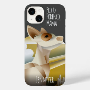 Custom Podenco Dog Art Deco Vintages Design Case-Mate iPhone 14 Hülle