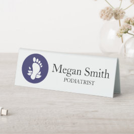 Custom Podiatrist Foot Care Clinic Name Title Tischaufsteller