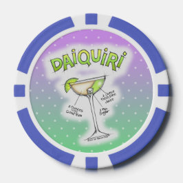 CUSTOM POKER CHIPS - DAIQUIRI RECIPE COCKTAIL ART