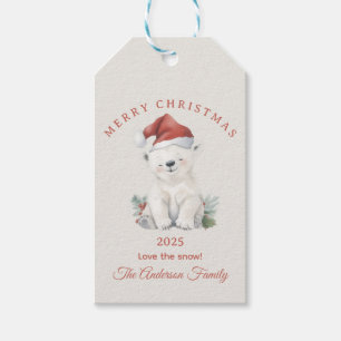 Custom Polar Bären Aquarellfarben Weihnachtsgesche Geschenkanhänger