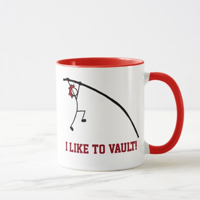 Custom Pole Vault Red I like Vault Vault Vault Tasse (Rechts)