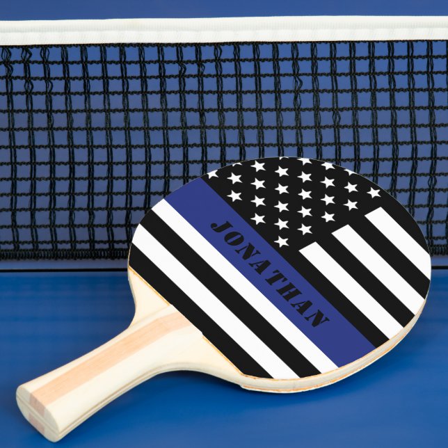 Custom Police Officer Thin Blue Line Polizeiabteil Tischtennis Schläger (InSitu)