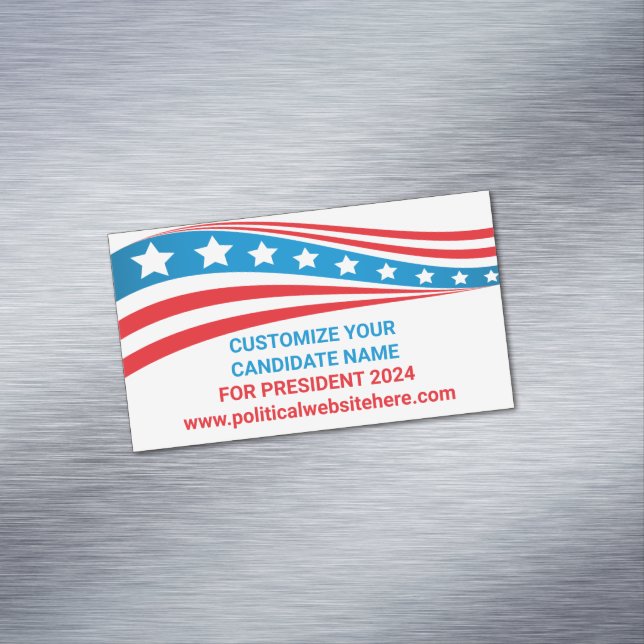 Custom Political Campaign 2024 American Flag Magnetische Visitenkarte (Beispiel)