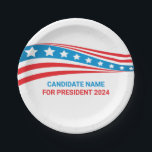 Custom Political Campaign American Flag Election Pappteller<br><div class="desc">Passen Sie Ihr eigenes Party für die Wahlkampagne an,  indem Sie unter diesen US Flagge Ihren eigenen Namen oder einen anderen Politiker in Rot,  Weiß und Blau hinzufügen. Fügen Sie einen individuelle Name für den amerikanischen Präsidenten im Jahr 2024 oder ein anderes politisches Büro in den USA.</div>