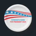 Custom Political Campaign American Flag Election Pappteller<br><div class="desc">Passen Sie Ihr eigenes Party für die Wahlkampagne an,  indem Sie unter diesen US Flagge Ihren eigenen Namen oder einen anderen Politiker in Rot,  Weiß und Blau hinzufügen. Fügen Sie einen individuelle Name für den amerikanischen Präsidenten im Jahr 2024 oder ein anderes politisches Büro in den USA.</div>