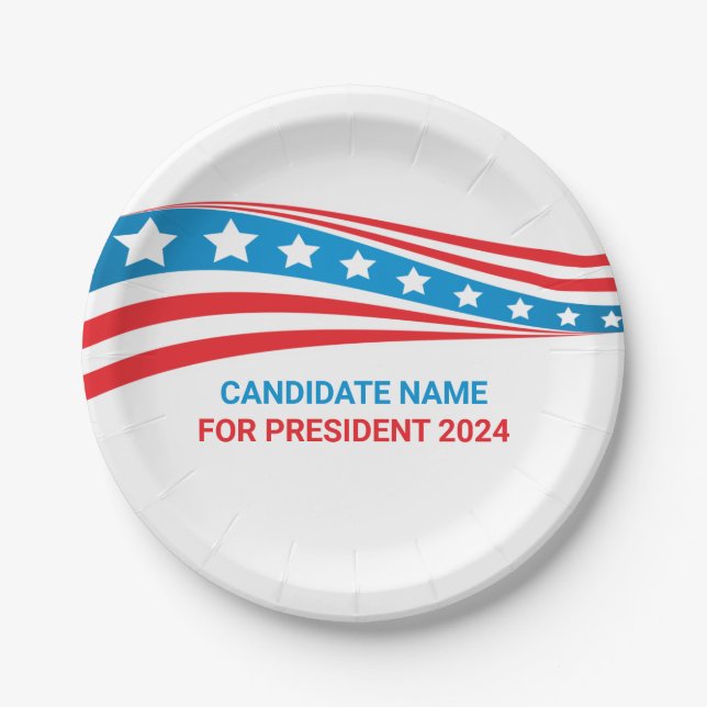 Custom Political Campaign American Flag Election Pappteller (Vorderseite)