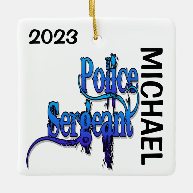 CUSTOM Polizeibeamter Keramikornament (Vorderseite)