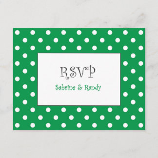 Custom Polka Dot Wedding RSVP Cards