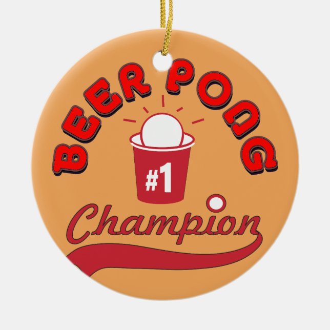 Custom Pong Pong Offiziell League Ball Keramik Ornament (Vorne)
