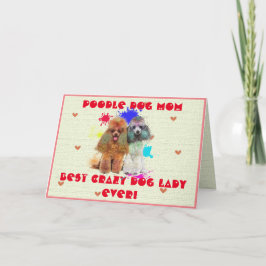 Custom Poodle Mama Hund Beste verrückte Dog Lady C Dankeskarte