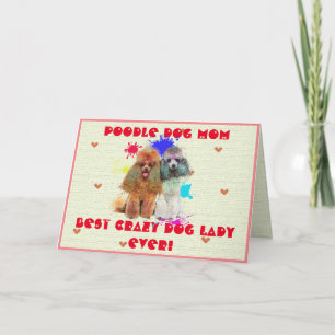 Custom Poodle Mama Hund Beste verrückte Dog Lady C Dankeskarte