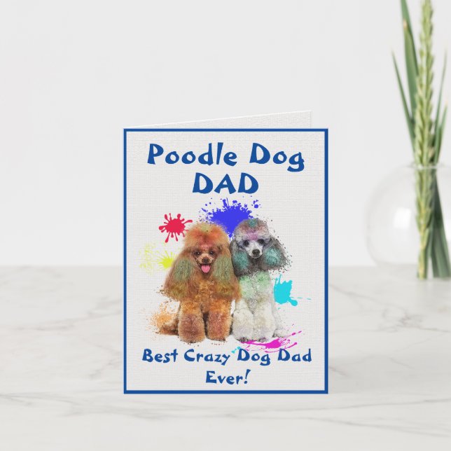 Custom Poodle Vater Dog Bester verrückter Dog Vate Karte (Vorderseite)